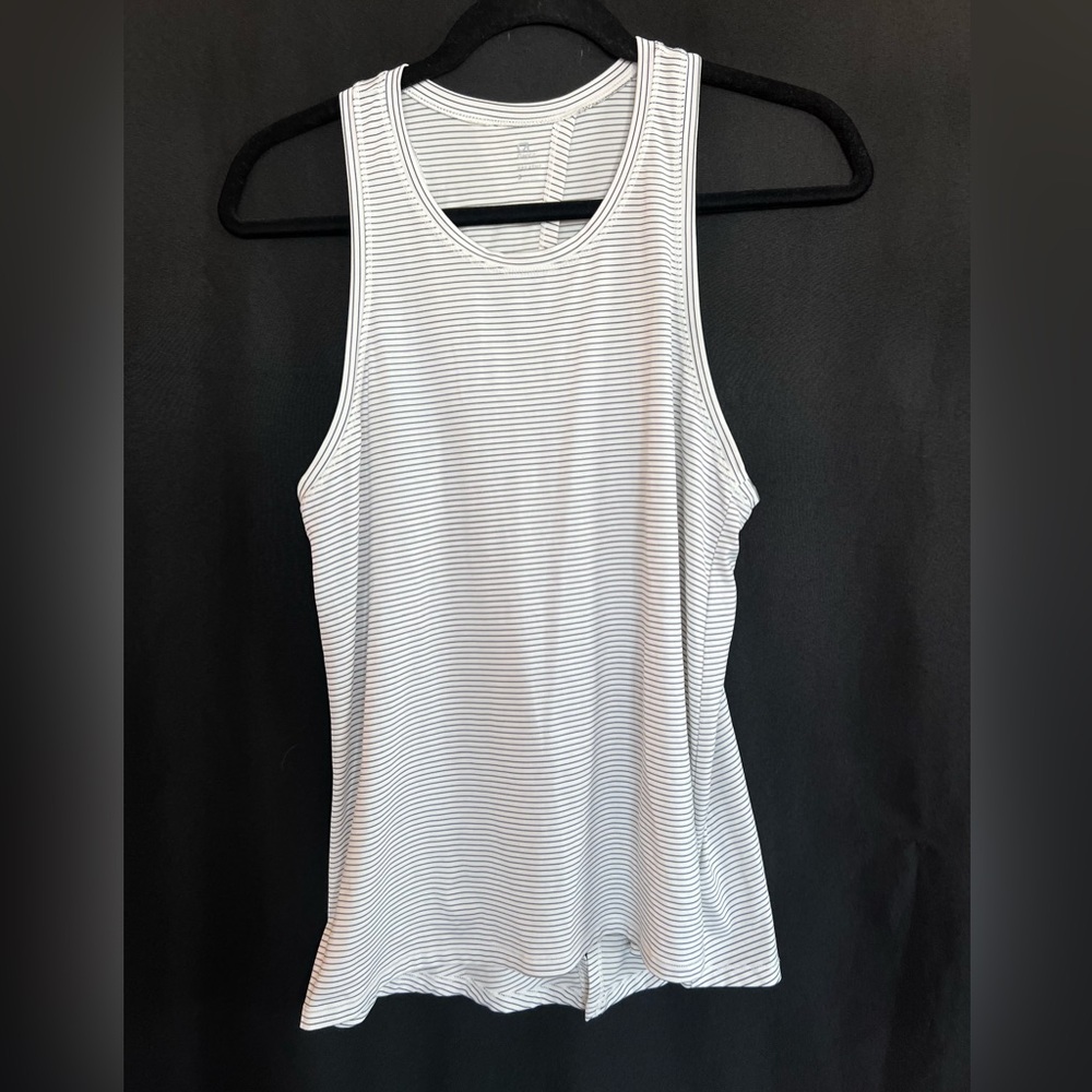 🖤 GapFit Breathe Black & White Striped Tie-Back Tank Top | Size S EUC